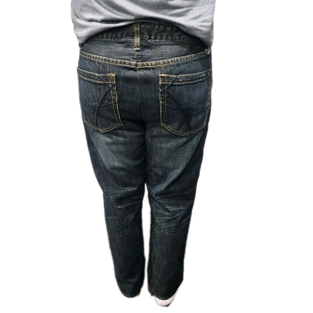 Kenneth Cole JEANS Men's 32‎ X30 Dark Wash Denim With Fading. Model Is 5.8"150 - Picture 3 of 11